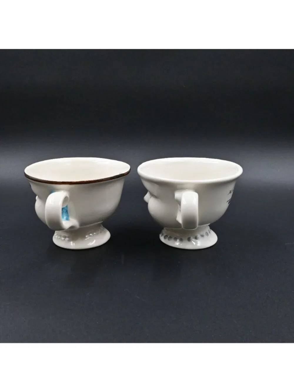 Baileys Winking Eye Face Cups Yum His & Hers Coffee Mugs Pair 1996 Vintage